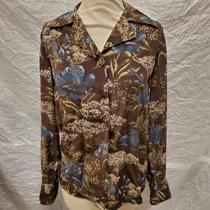 Ultimo Women's Brown Floral Blouse, Size 40
